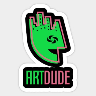 YourArtDude Logo In Lime And Red Sticker